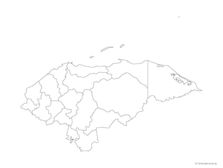 Vektor-Landkarte von Honduras (Outline mit Regionen)