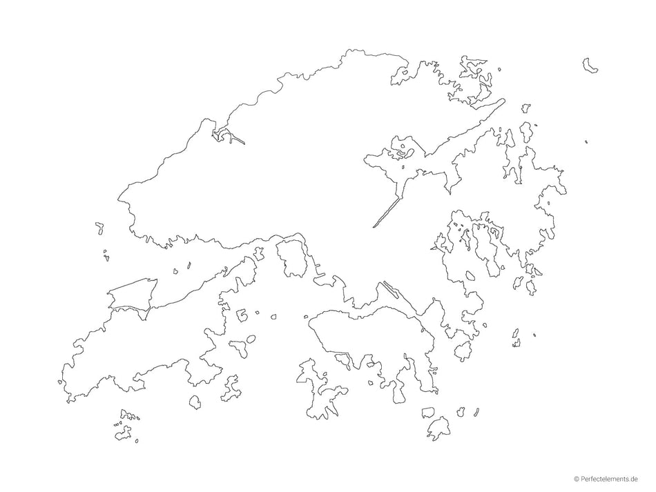 Vektor-Landkarte von Hongkong (Outline)