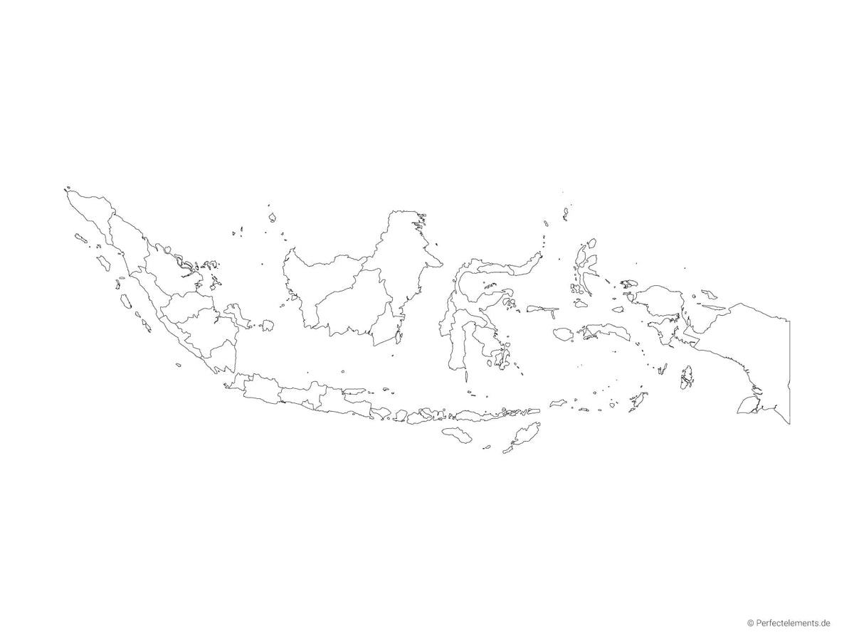 Vektor-Landkarte von Indonesien (Outline mit Regionen)