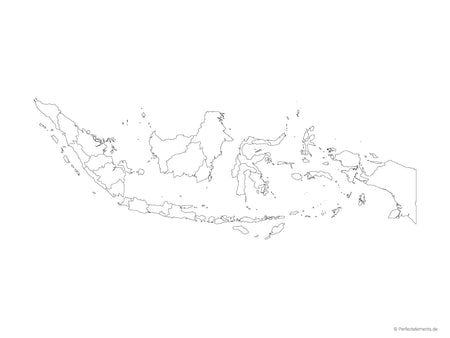 Vektor-Landkarte von Indonesien (Outline mit Regionen)