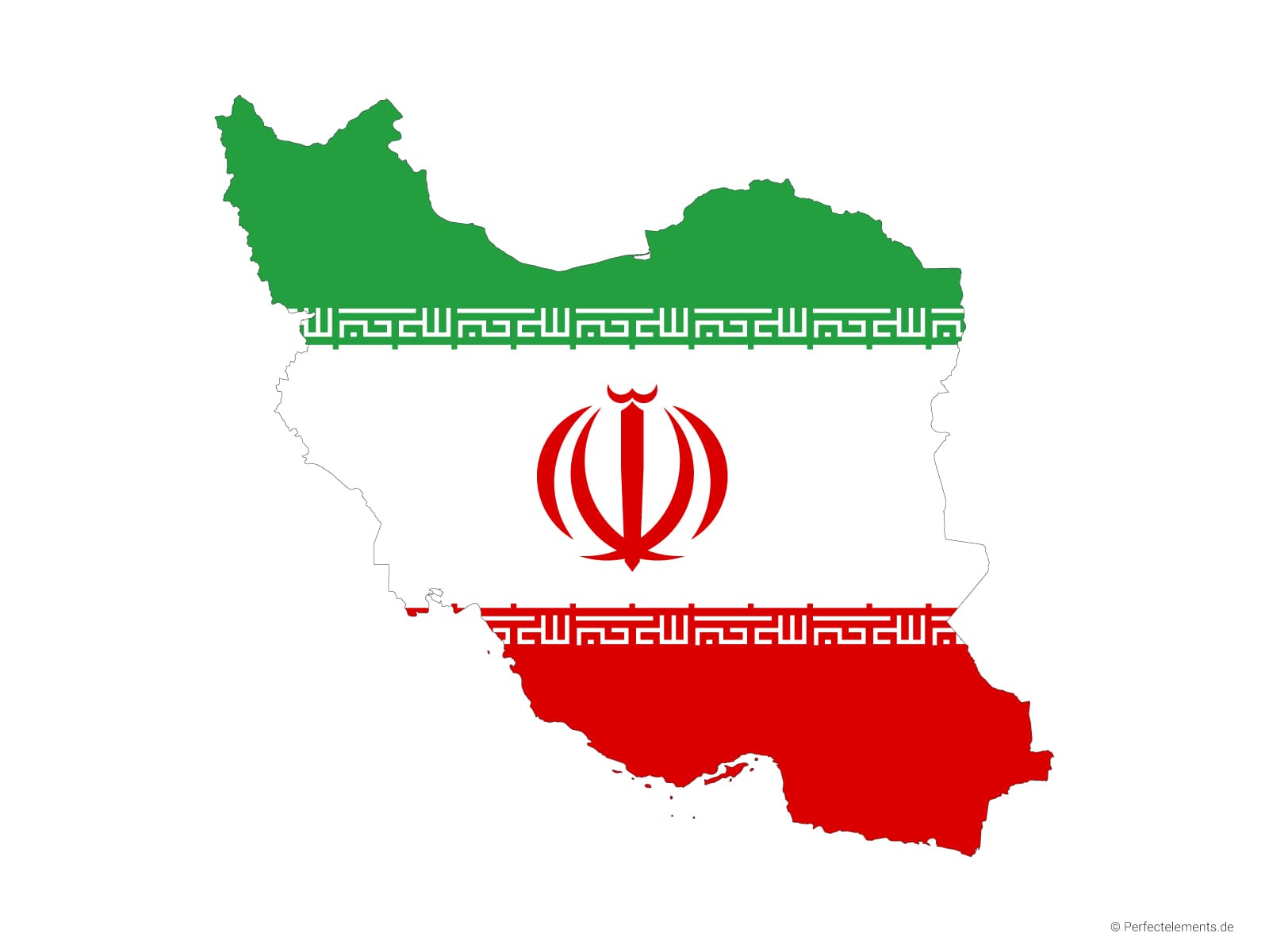 Vektor-Landkarte vom Iran (Flagge)