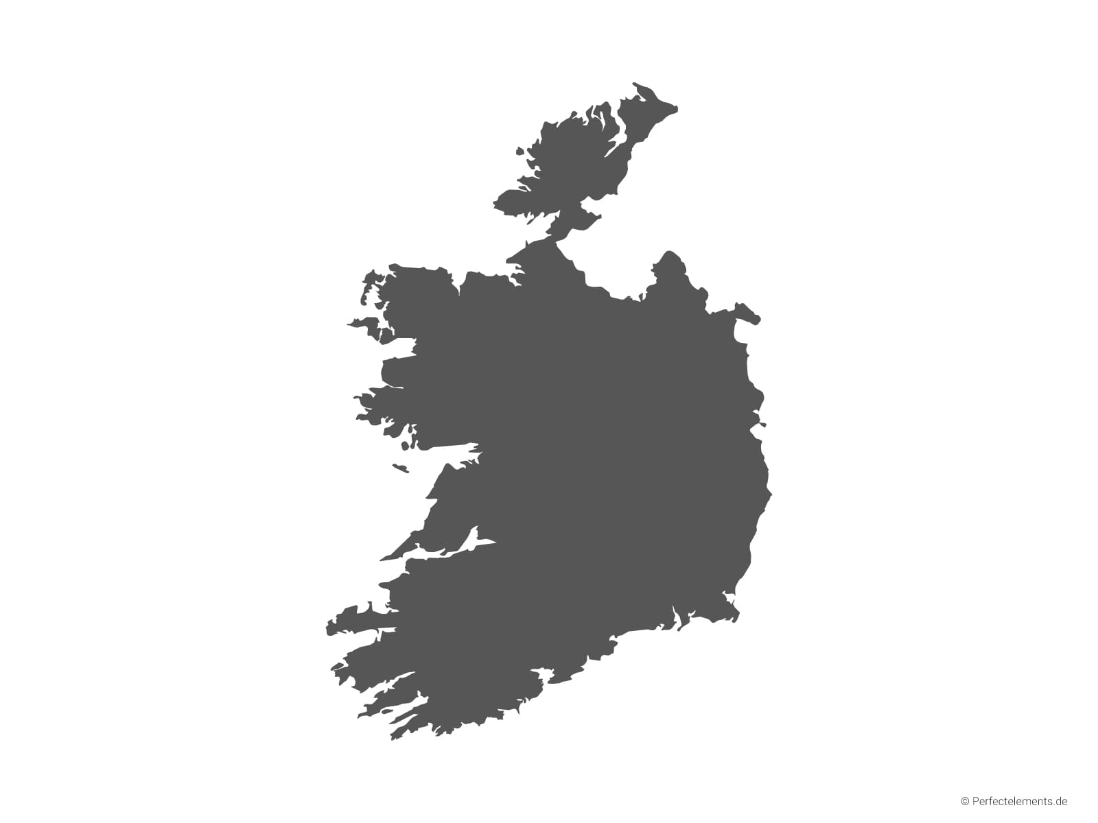 Vektor-Landkarte von Irland (Einfarbig)