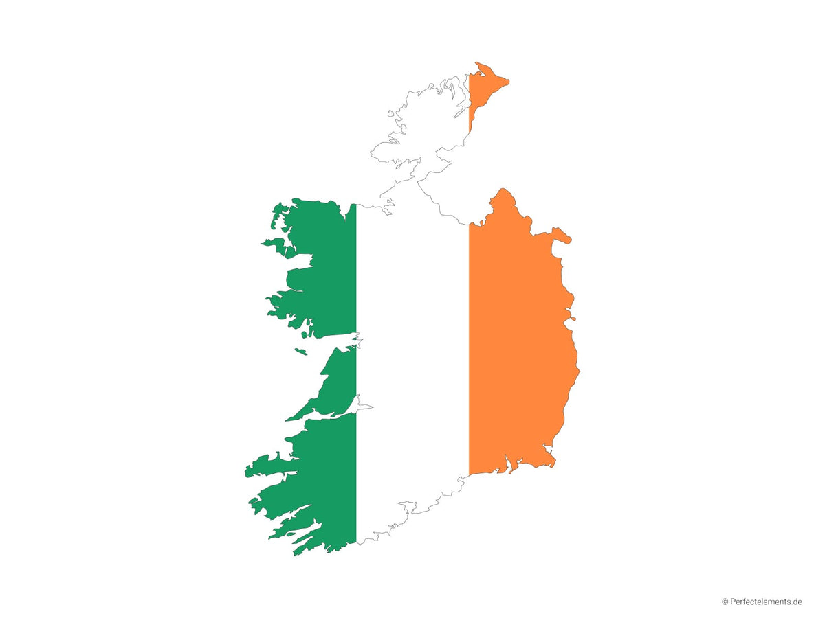 Vektor-Landkarte von Irland (Flagge)