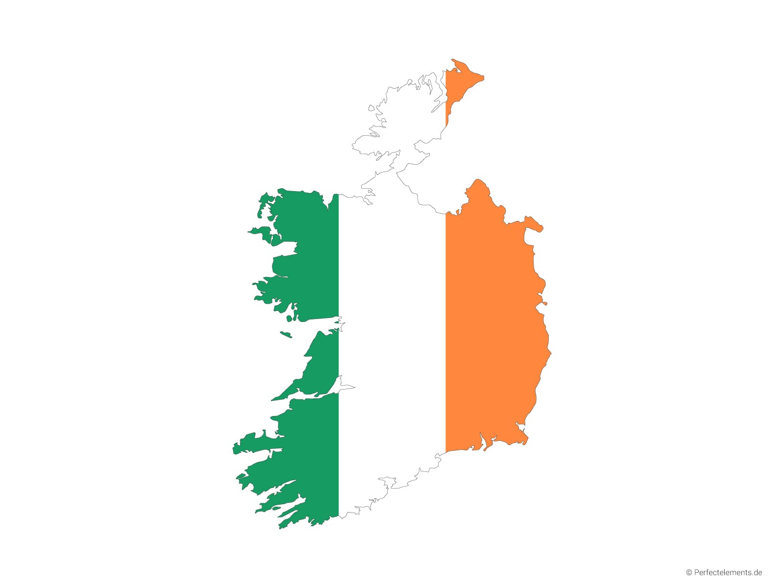 Vektor-Landkarte von Irland (Flagge)