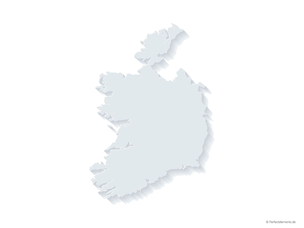 Vektor-Landkarte von Irland (3D)