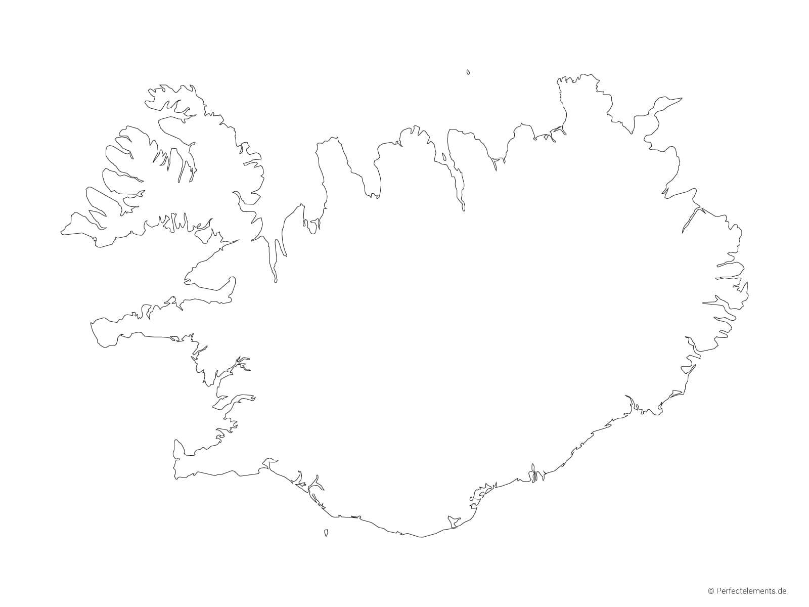 Vektor-Landkarte von Island (Outline)