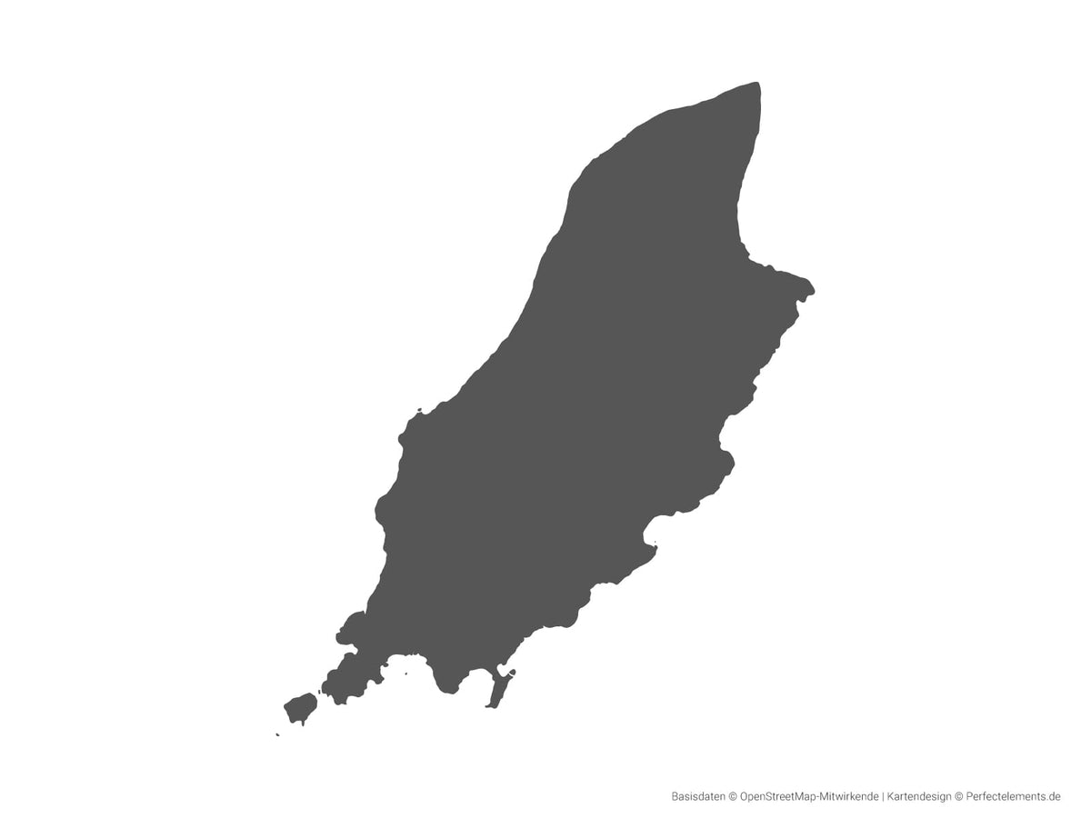 Vektor-Landkarte der Isle of Man (Einfarbig)