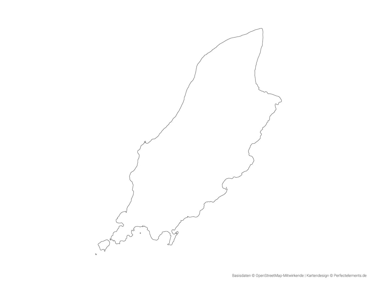 Vektor-Landkarte der Isle of Man (Outline)