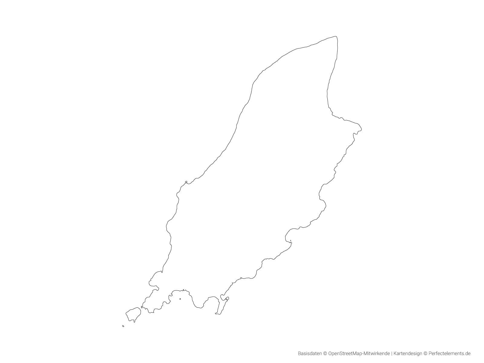 Vektor-Landkarte der Isle of Man (Outline)