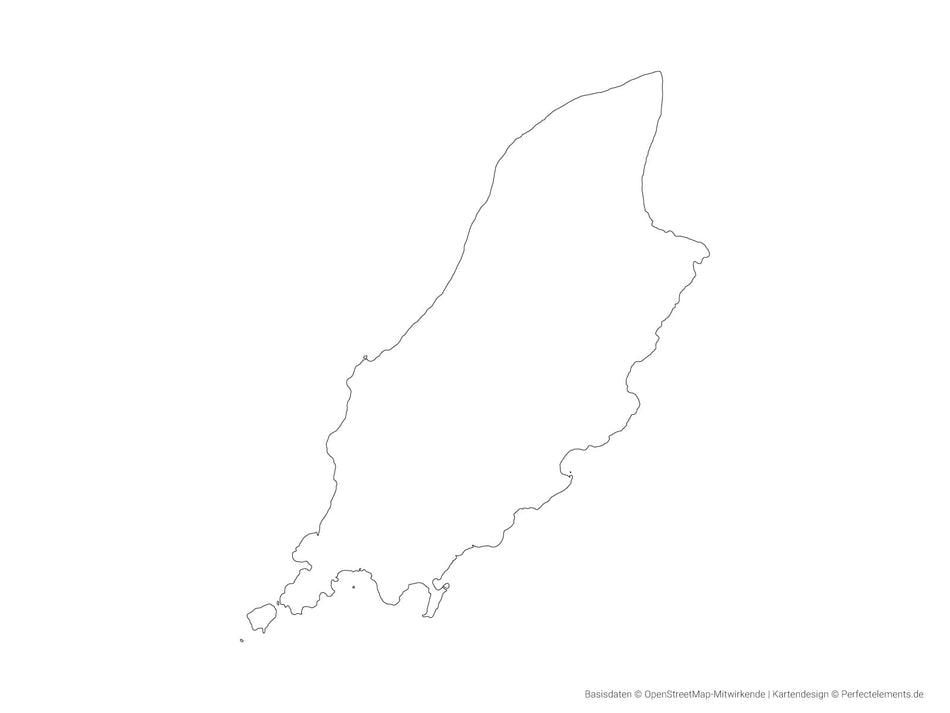 Vektor-Landkarte der Isle of Man (Outline)