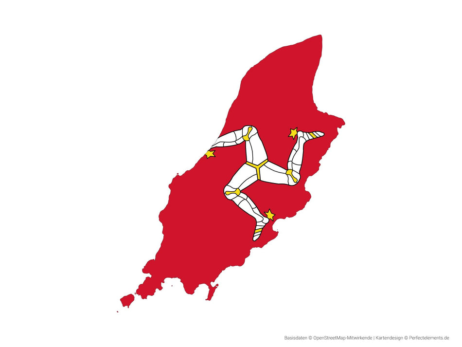 Vektor-Landkarte der Isle of Man (Flagge)