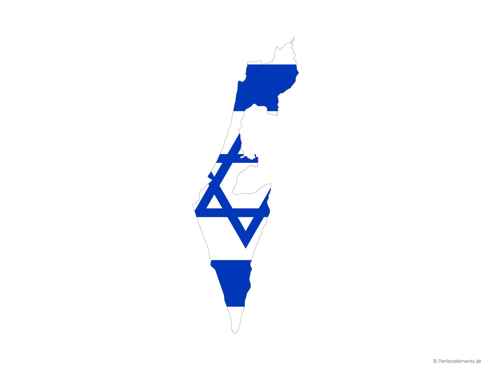 Vektor-Landkarte von Israel (Flagge)