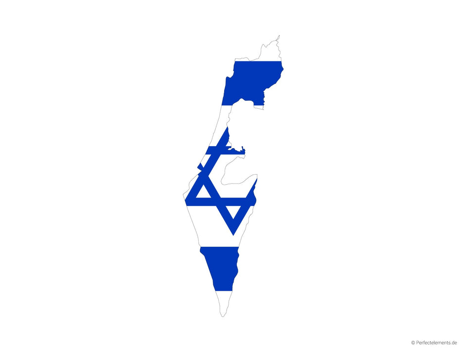 Vektor-Landkarte von Israel (Flagge)