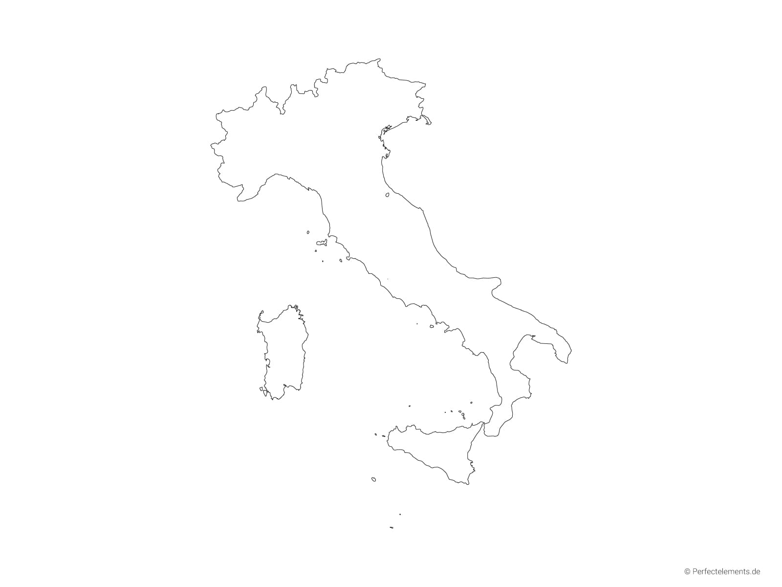 Vektor-Landkarte von Italien (Outline)