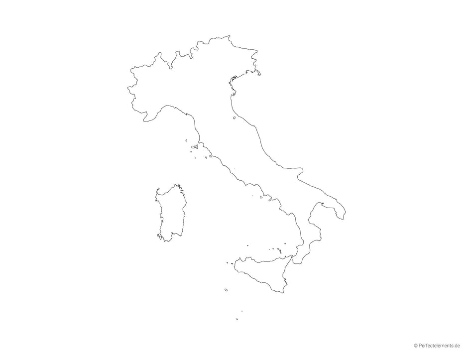 Vektor-Landkarte von Italien (Outline)