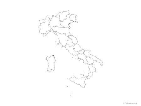 Vektor-Landkarte von Italien (Outline mit Regionen)