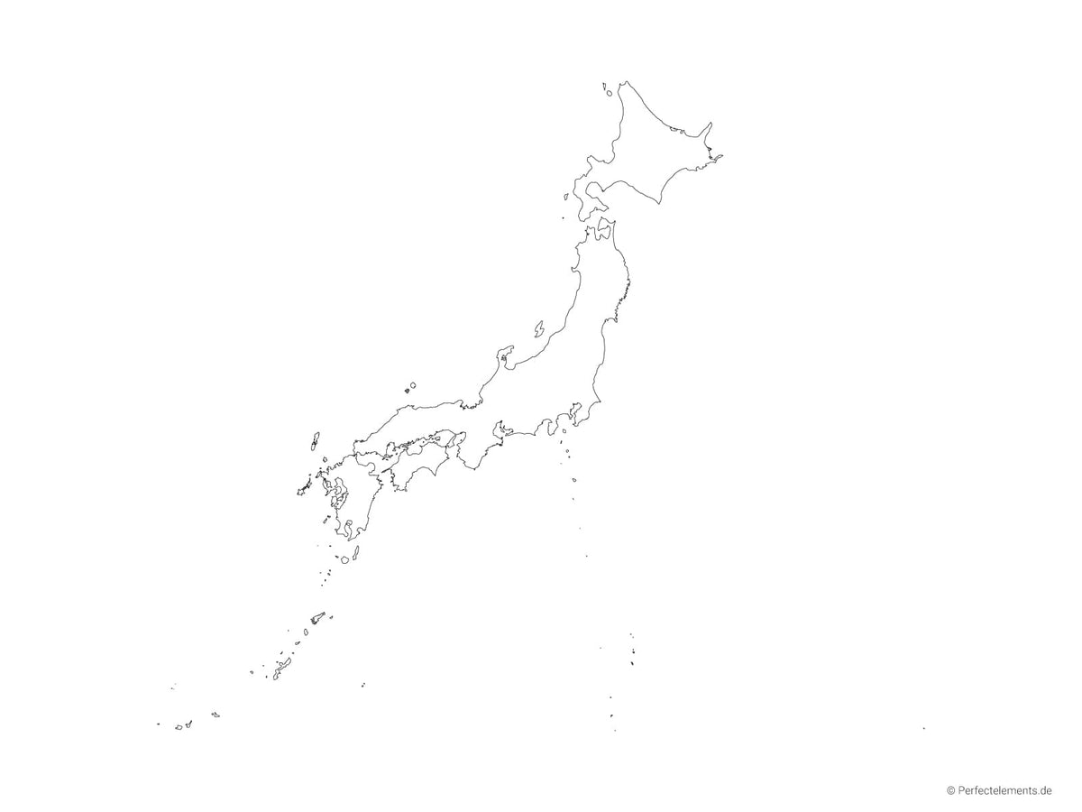 Vektor-Landkarte von Japan (Outline)