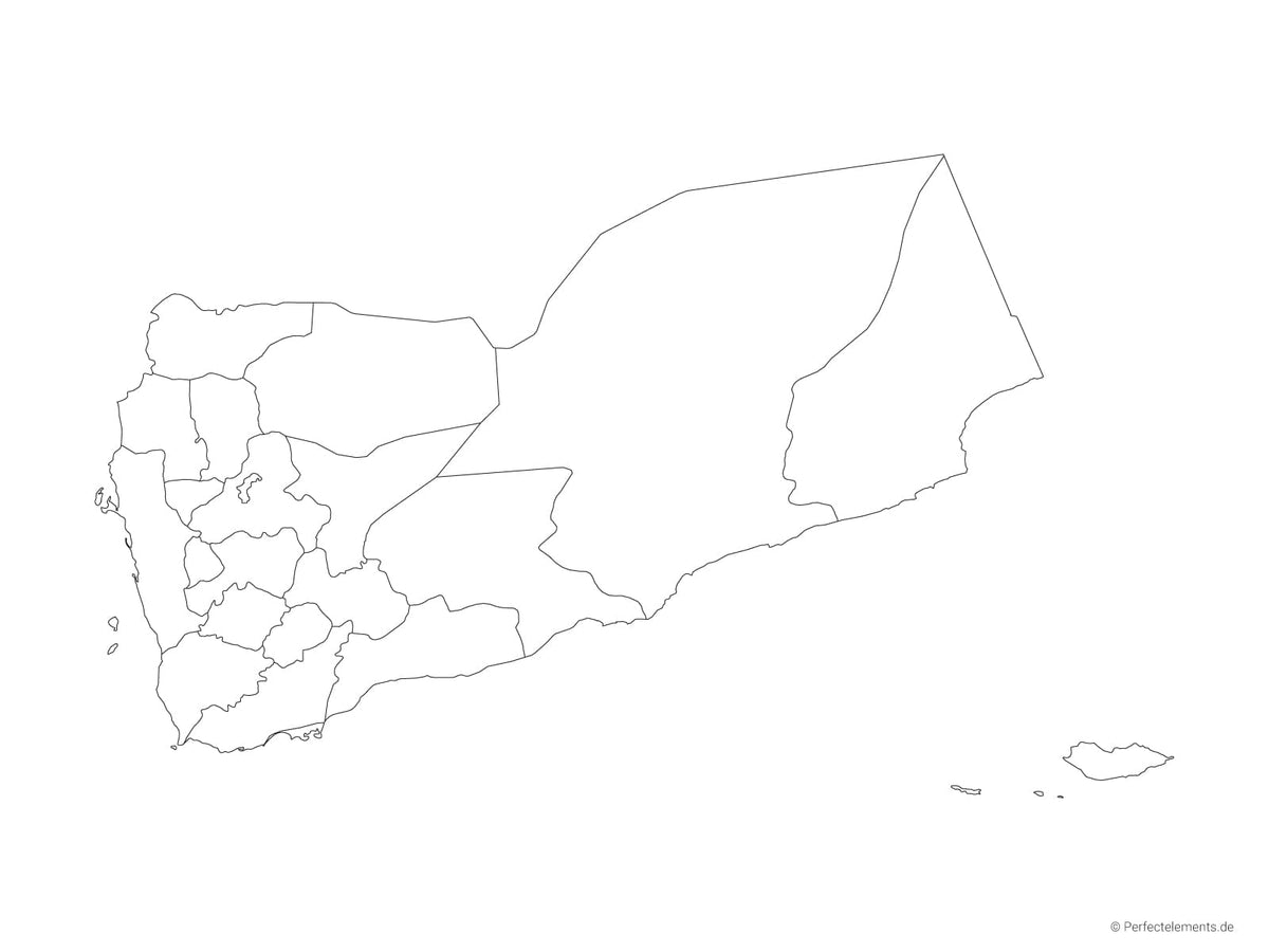 Vektor-Landkarte vom Jemen (Outline mit Regionen)