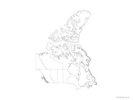 Vektor-Landkarte von Kanada (Outline mit Regionen)