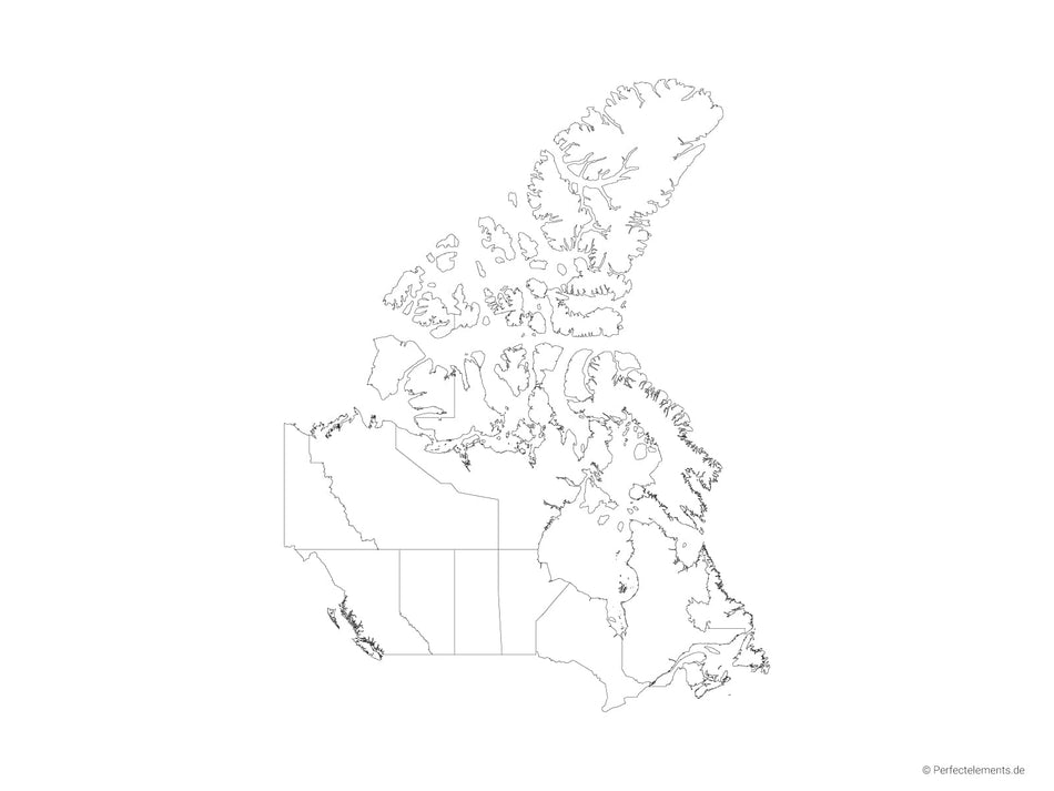 Vektor-Landkarte von Kanada (Outline mit Regionen)