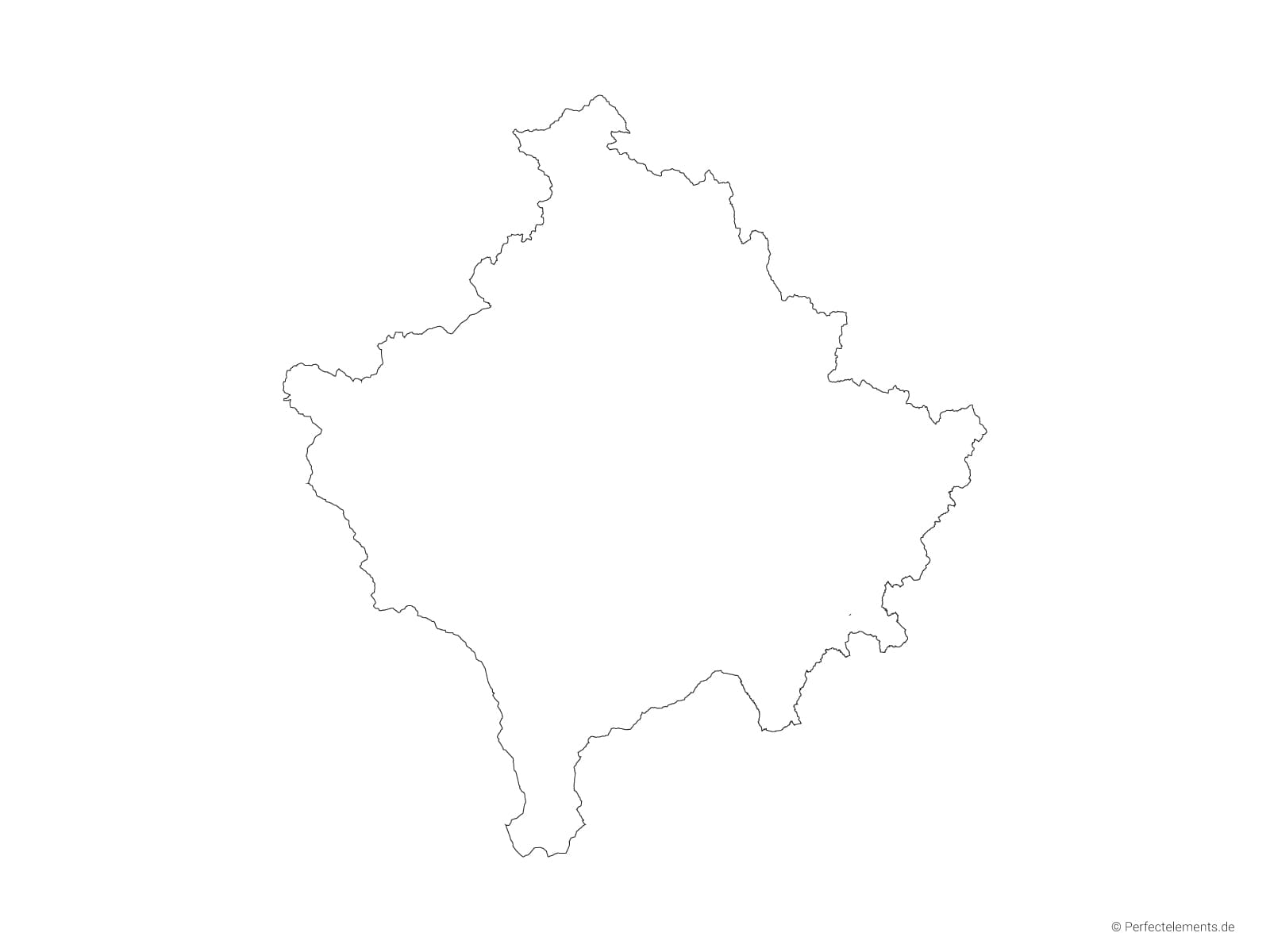 Vektor-Landkarte vom Kosovo (Outline)