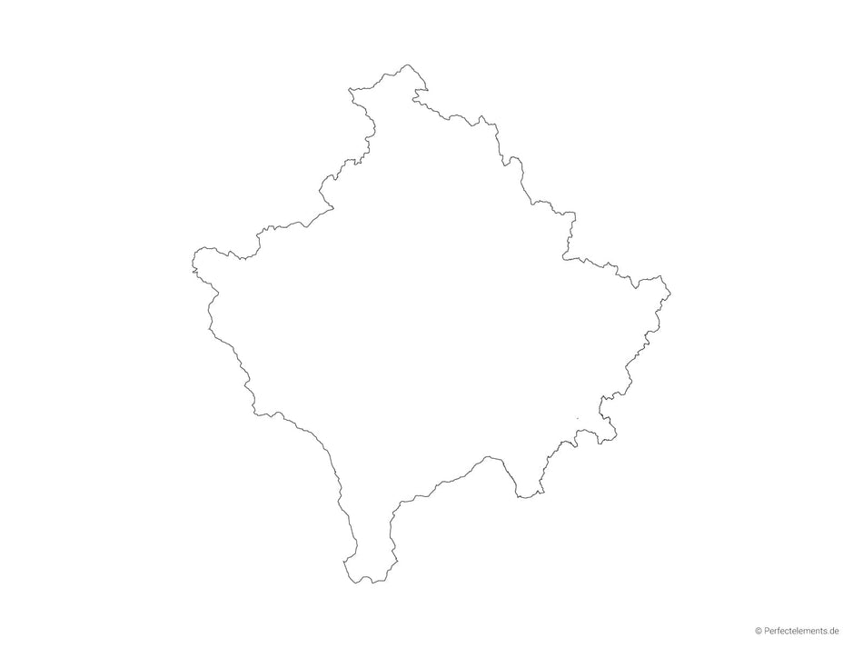 Vektor-Landkarte vom Kosovo (Outline)