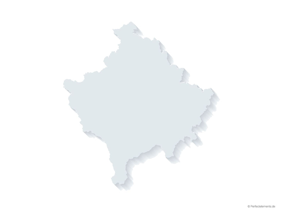 Vektor-Landkarte vom Kosovo (3D)