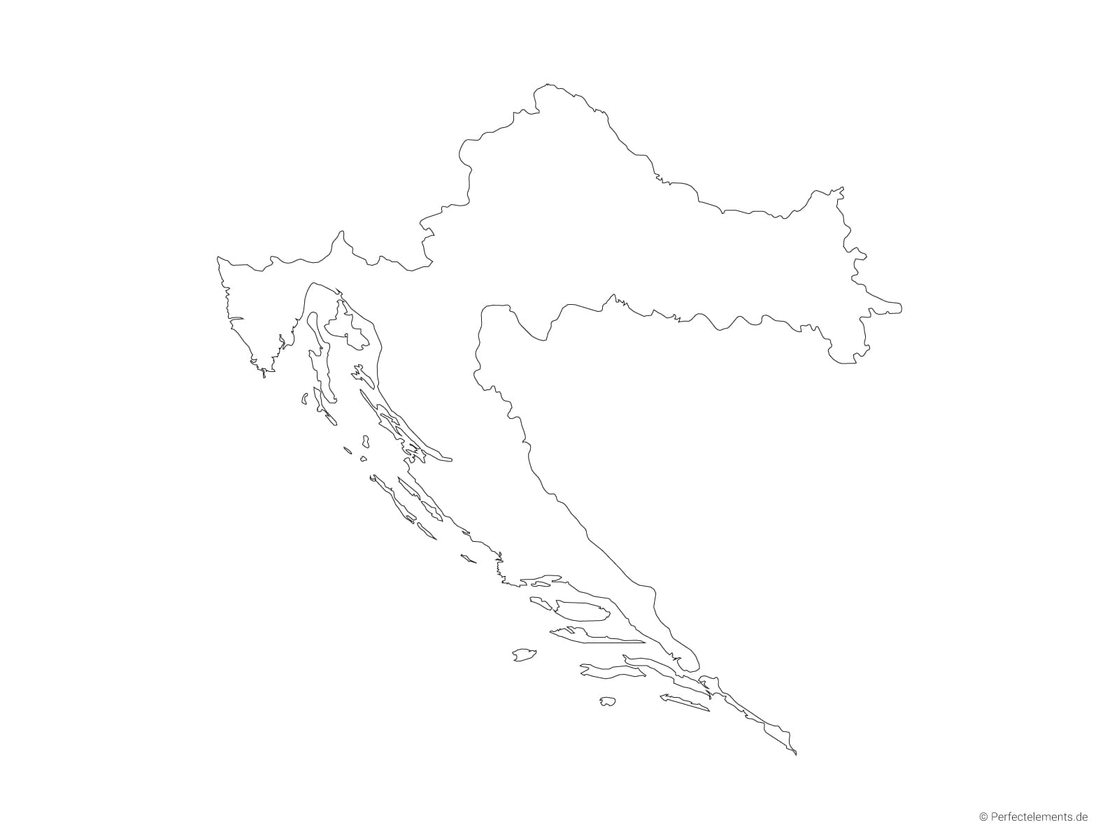 Vektor-Landkarte von Kroatien (Outline)