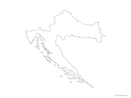 Vektor-Landkarte von Kroatien (Outline)