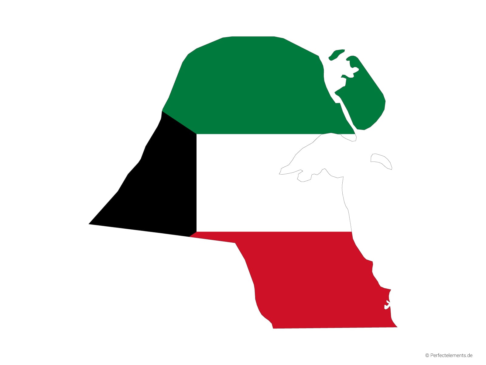 Vektor-Landkarte von Kuwait (Flagge)