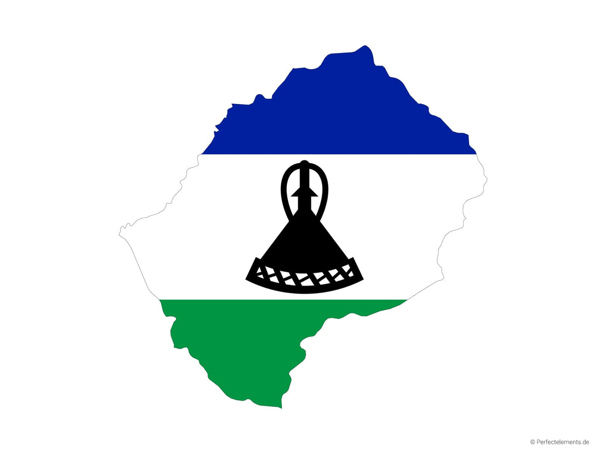 Vektor-Landkarte von Lesotho (Flagge)