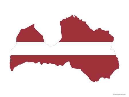 Vektor-Landkarte von Lettland (Flagge)