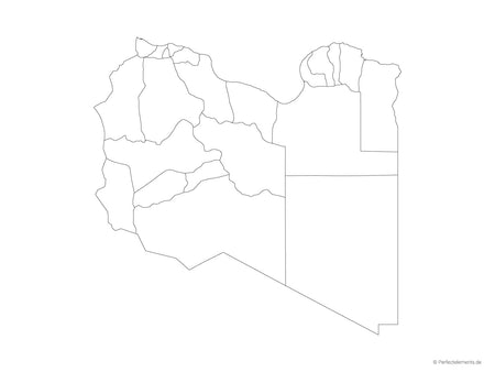 Vektor-Landkarte von Libyen (Outline mit Regionen)