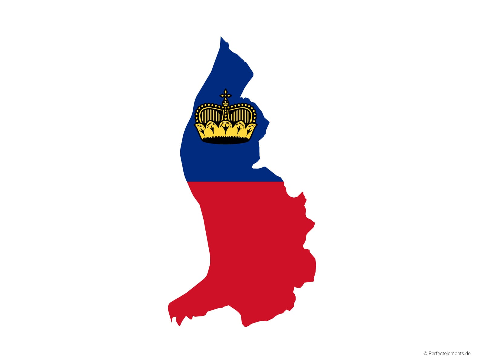 Vektor-Landkarte von Liechtenstein (Flagge)