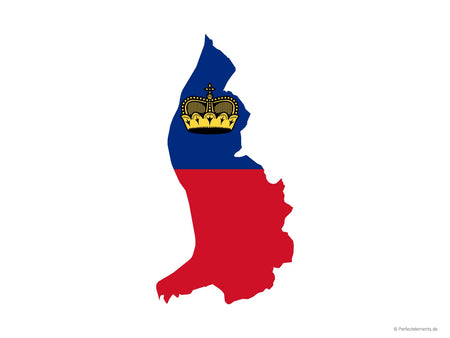 Vektor-Landkarte von Liechtenstein (Flagge)