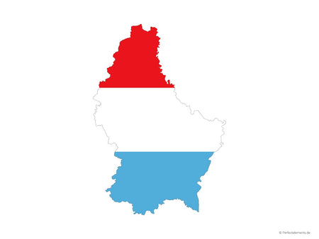 Vektor-Landkarte von Luxemburg (Flagge)