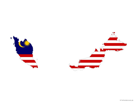 Vektor-Landkarte von Malaysia (Flagge)