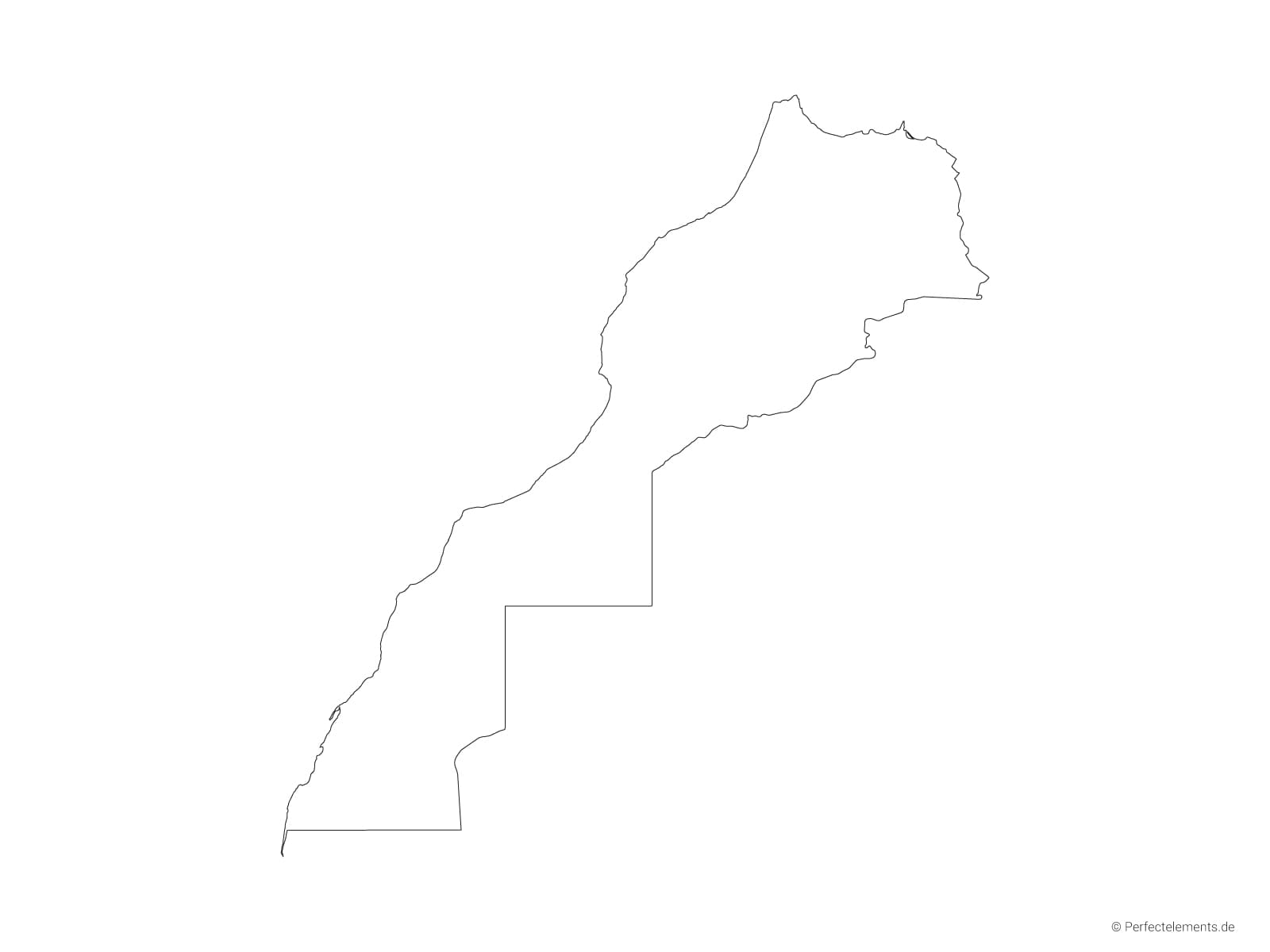 Vektor-Landkarte von Marokko, mit Westsahara (Outline)