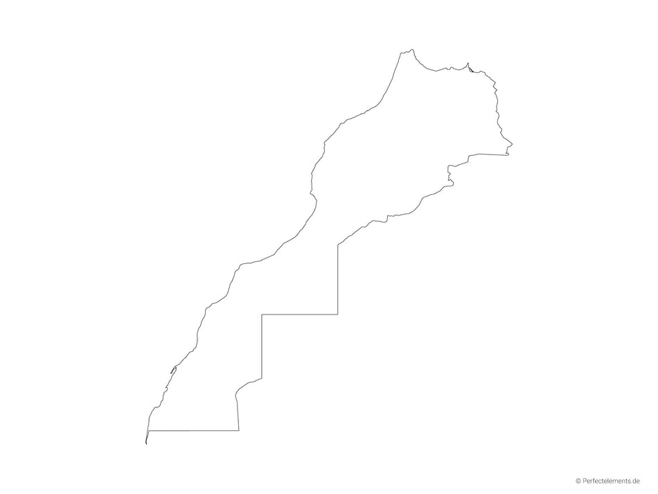 Vektor-Landkarte von Marokko, mit Westsahara (Outline)