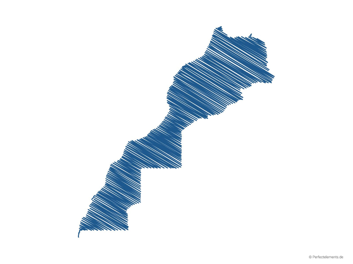 Vektor-Landkarte von Marokko, mit Westsahara (Scribble)