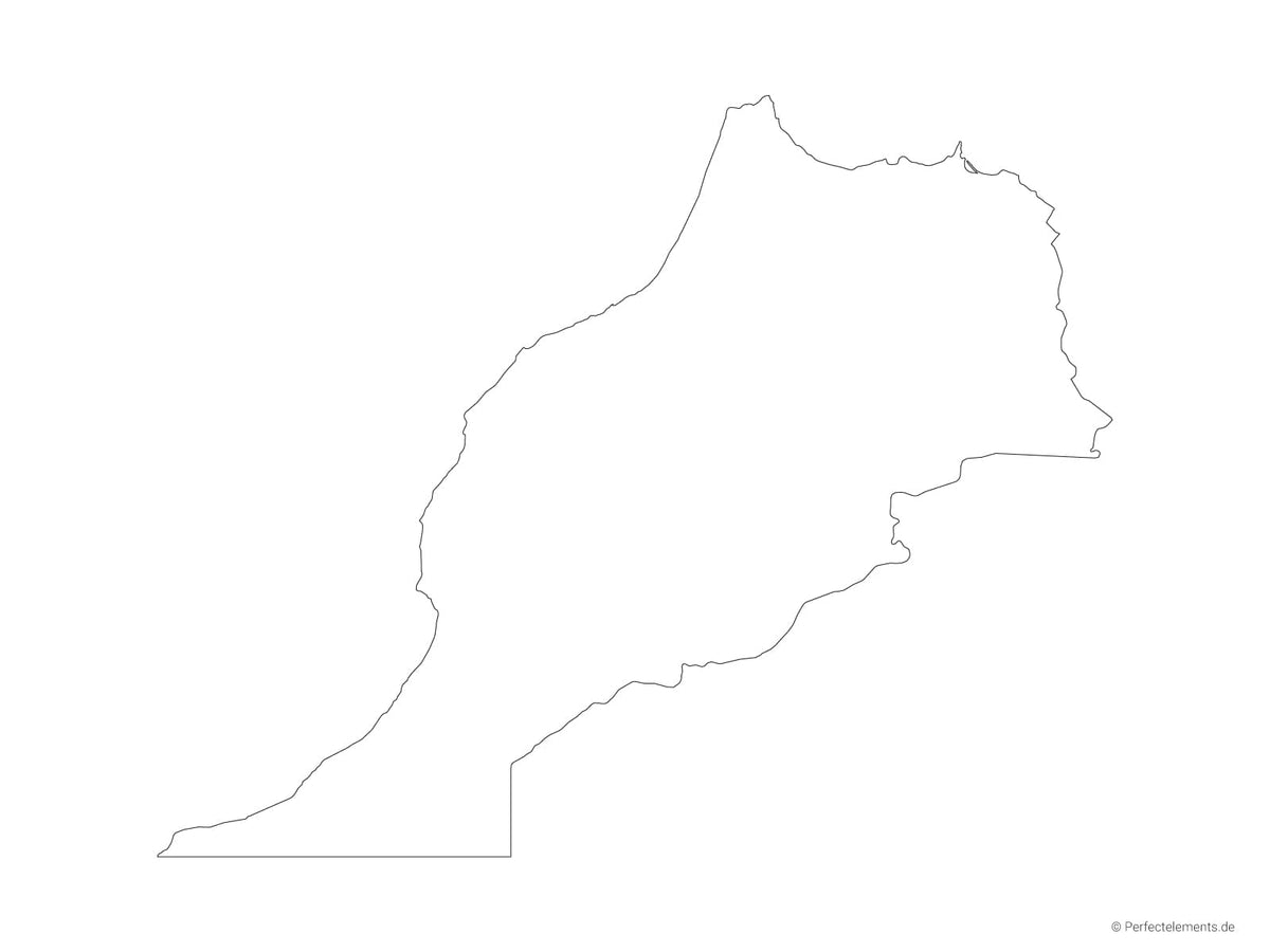 Vektor-Landkarte von Marokko, ohne Westsahara (Outline)