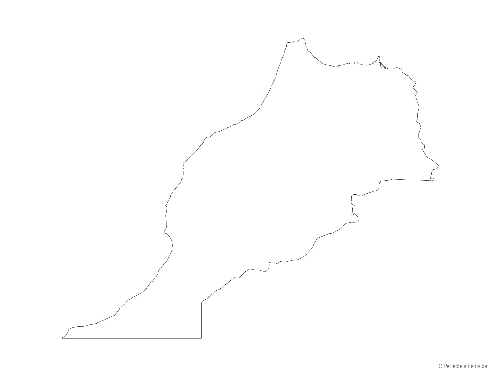 Vektor-Landkarte von Marokko, ohne Westsahara (Outline)