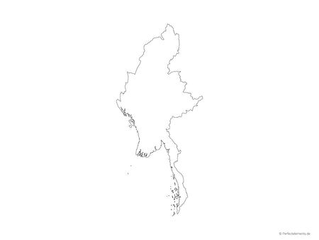 Vektor-Landkarte von Myanmar (Outline)