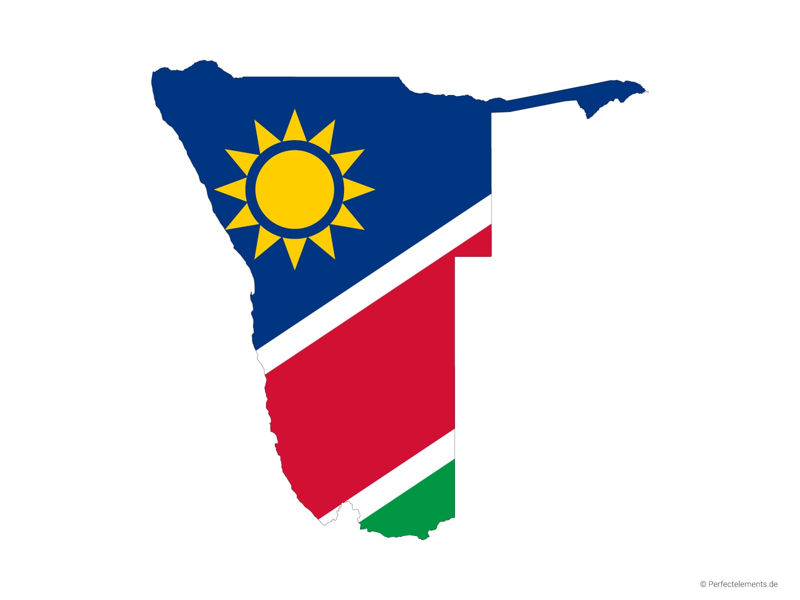 Vektor-Landkarte von Namibia (Flagge)