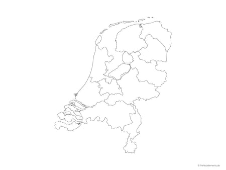 Vektor-Landkarte der Niederlande (Outline mit Regionen)