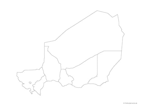 Vektor-Landkarte vom Niger (Outline mit Regionen)