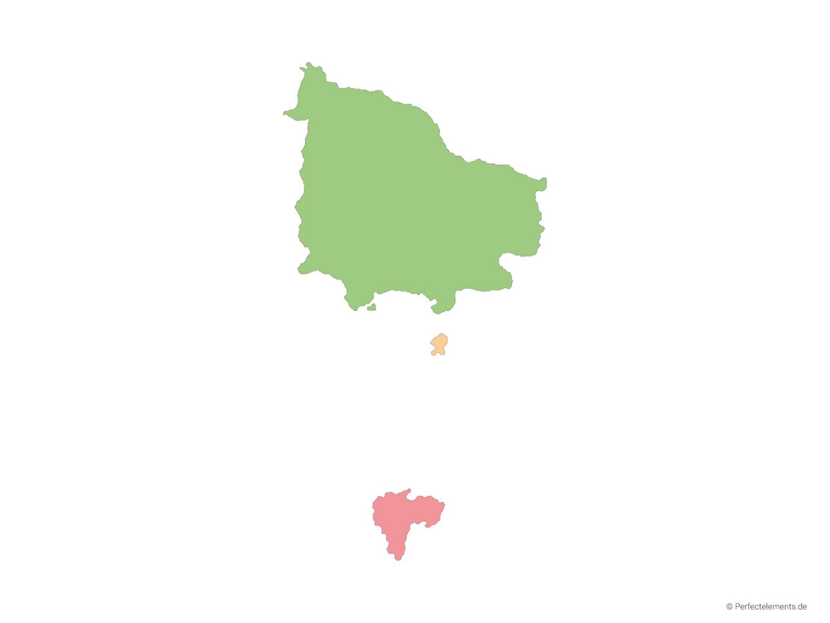 Vektor-Landkarte der Norfolkinsel (Mehrfarbig mit Regionen)