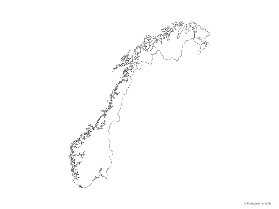 Vektor-Landkarte von Norwegen (Outline)