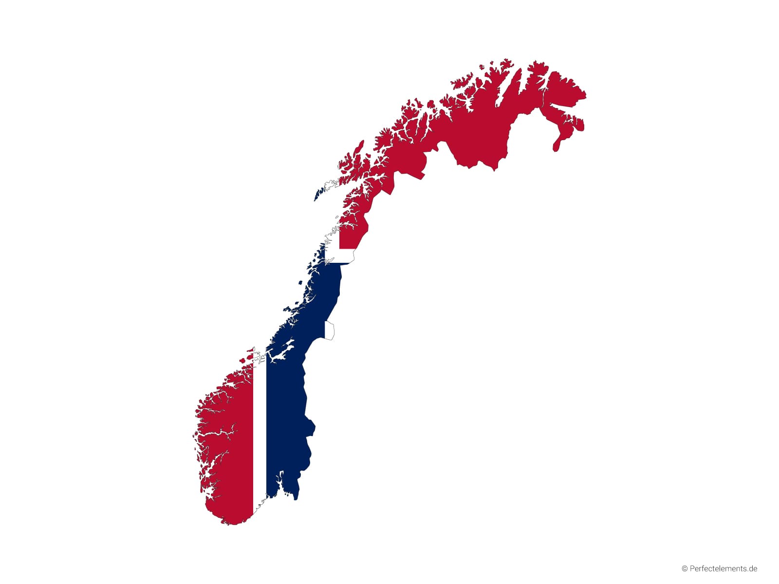 Vektor-Landkarte von Norwegen (Flagge)