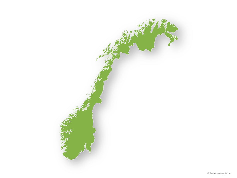 Vektor-Landkarte von Norwegen (Schlagschatten)